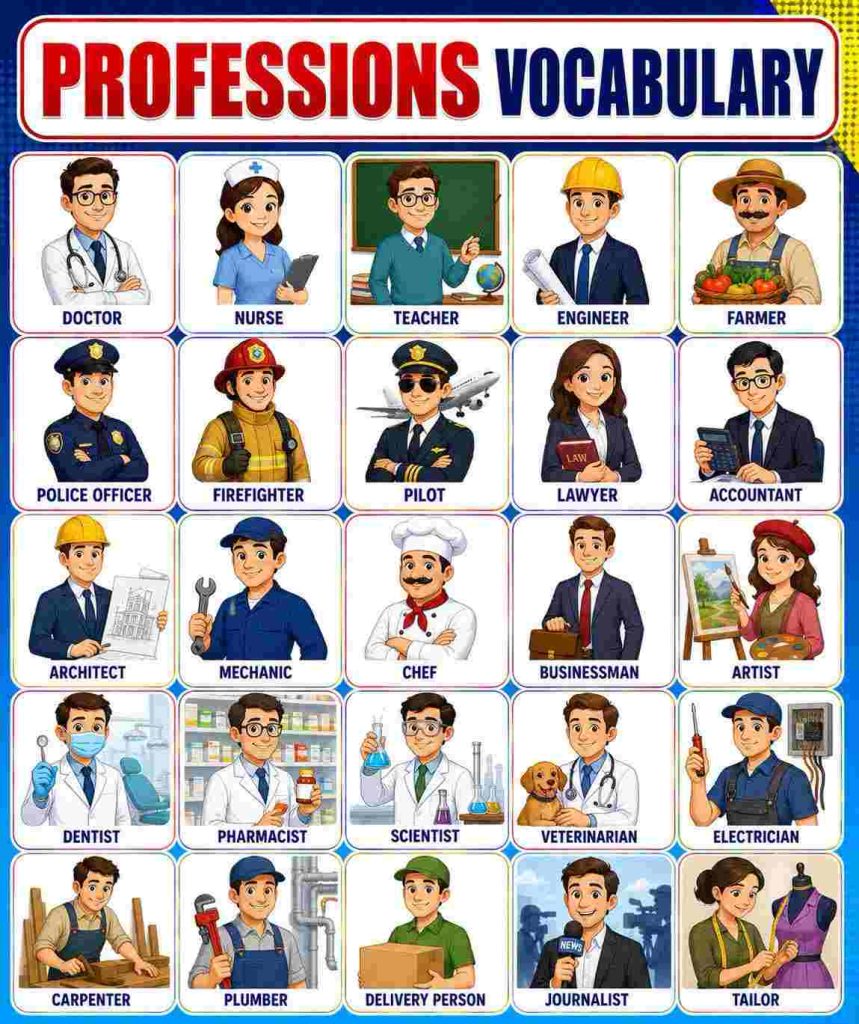 English learning Vocabulary: Professions Vocabulary