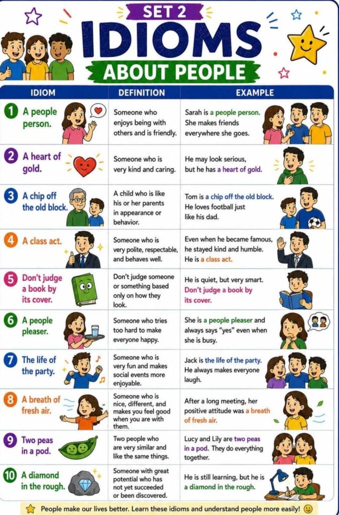 How to make common idioms with people