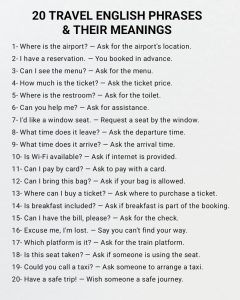 20 Common Travel Phrases with Their Meanings in English