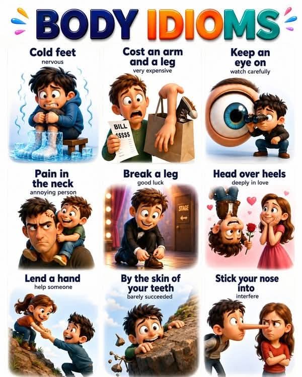 Common Idioms using Body Parts with meanings