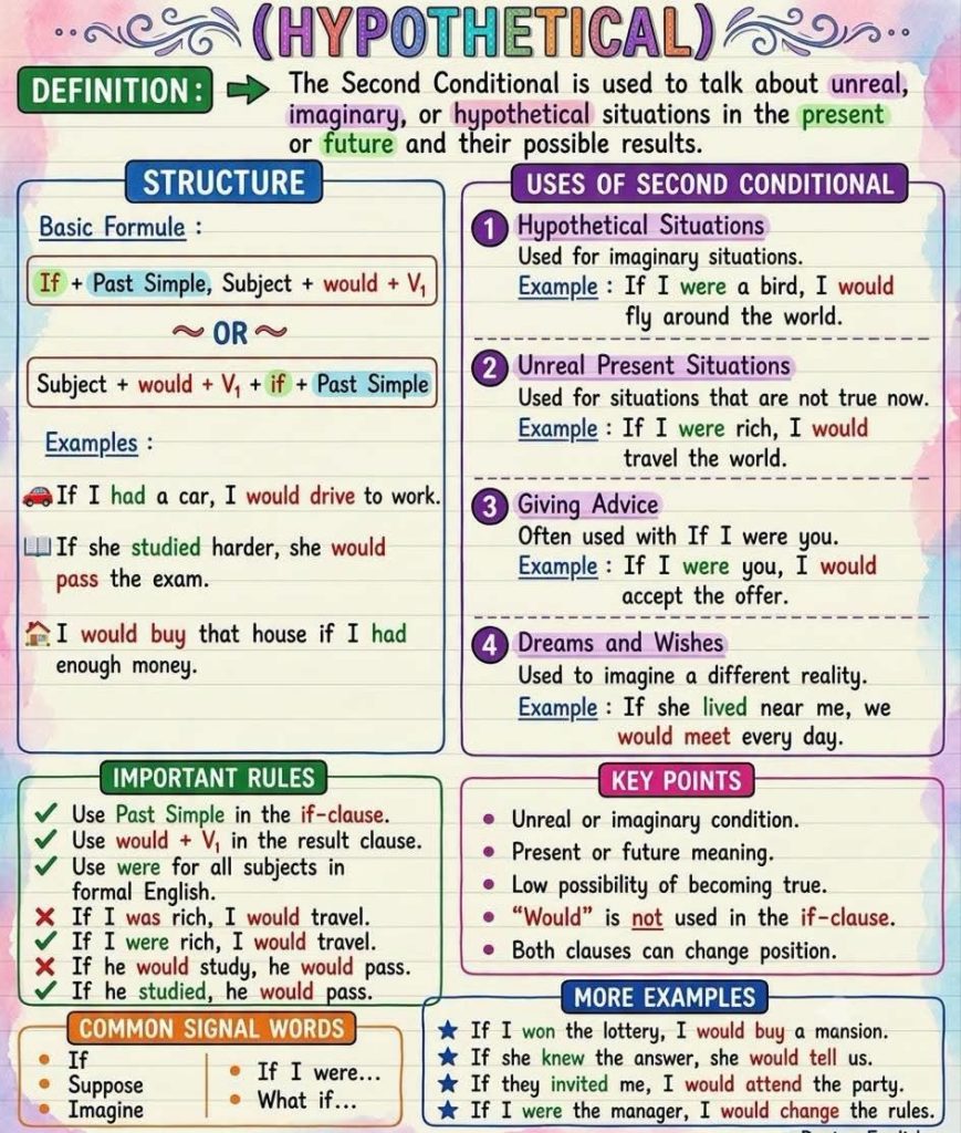 Grammer point: Second Conditional Sentences
