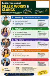Common filler word slangs in english