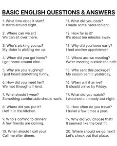 Common English questions with answers
