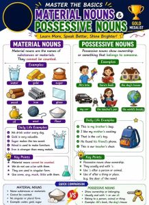 Grammer: Two kinds of Nouns(Material and Possessive)