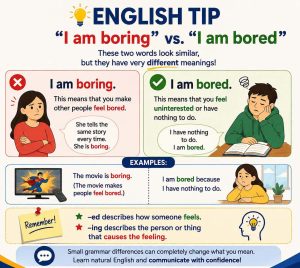 What is the difference between bored and boring