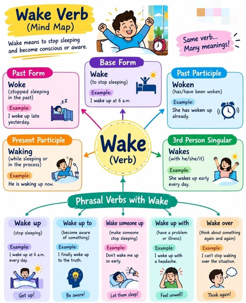 Common verbs: wake and phrasal verbs